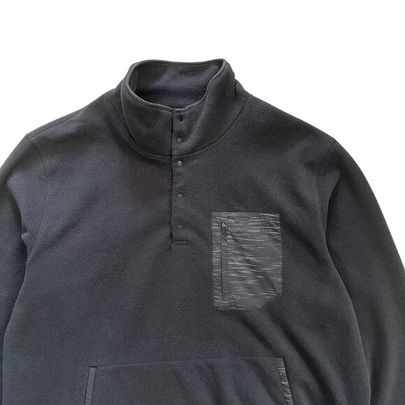 Kit‎ & Ace Mens 1/4 Snap Fleece Black Size Large Outdoor Hiking Athleisure - Picture 3 of 8
